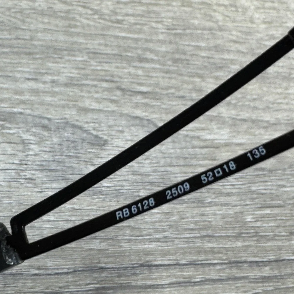 Ray-Ban RB 6128 Eyeglasses Frames 52-18-135 Black 2509 Made in Italy Frames Only